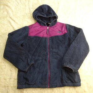 North Face Blue/Violet Fuzzy Coat Size X-Large